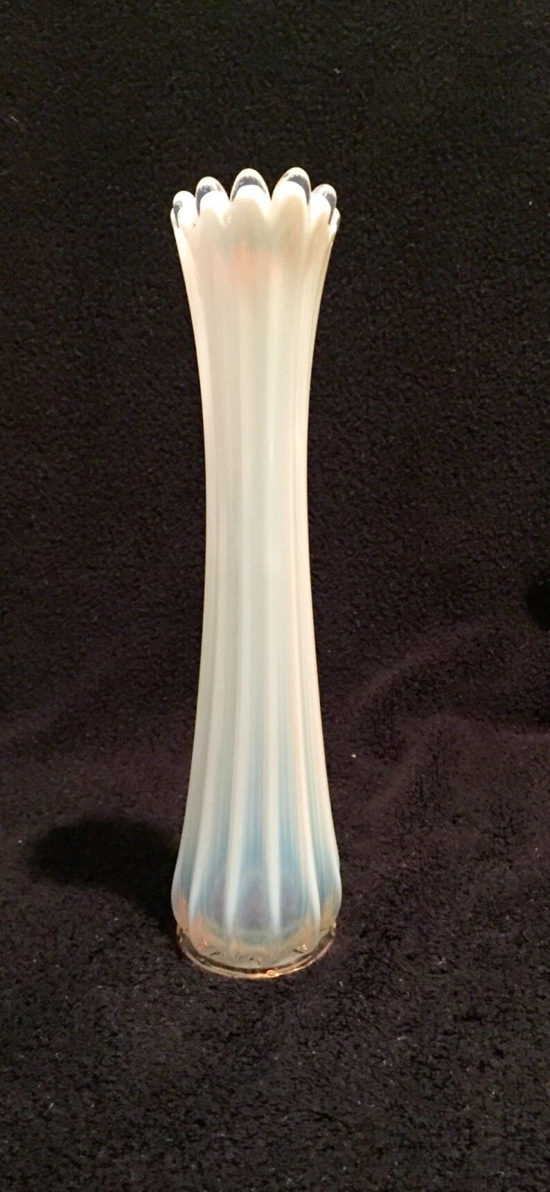 Fostoria Heirloom White Opalescent Glass Swung Vase Vases Home Décor