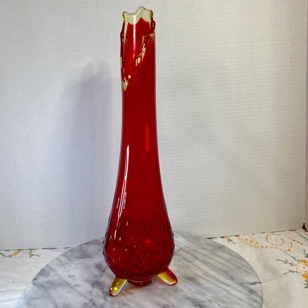 Le Smith Orange Swung Vase 3 Toed Etsy