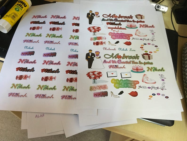 Nikah Wedding Islamic Digital Planner Stickers, Printable Stickers