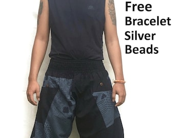 Samurai pants  Ninja pants Men's fashion Harem pants Yoga pants  Wide Leg pants Thai Fisherman pant  Unisex Trousers Free running pants