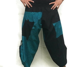 Samurai pants  Ninja pants Men's fashion Harem pants Yoga pants  Wide Leg pants Thai Fisherman pant  Unisex Trousers Free running pants