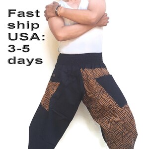 Samurai pants  Ninja pants Men&#39;s fashion Harem pants Yoga pants  Wide Leg pants Thai Fisherman pant  Unisex Trousers Free running pants