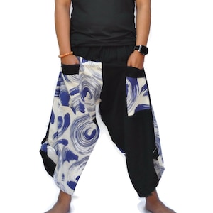 Samurai pants  Ninja pants Men&#39;s fashion Harem pants Yoga pants  Wide Leg pants Thai Fisherman pant  Unisex Trousers Free running pants