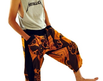 Samurai pants  Ninja pants Men's fashion Harem pants Yoga pants  Wide Leg pants Thai Fisherman pant  Unisex Trousers Free running pants