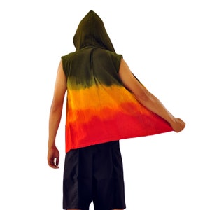 HERREN SLEEVELESS HOODIE Mehrfarbiger Baumwollstoff