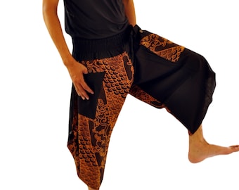 Samurai pants  Ninja pants Men's fashion Harem pants Yoga pants  Wide Leg pants Thai Fisherman pant  Unisex Trousers Free running pants