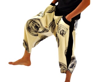 Cotton Harem Pants: Unisex Samurai Ninja Yoga Trousers