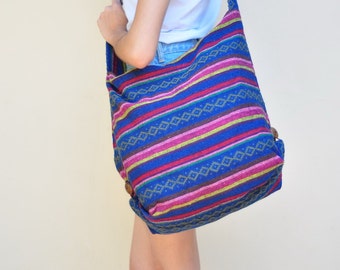 Bolso boho de algodón tailandés hecho a mano: bolso bandolera bohemio tejido