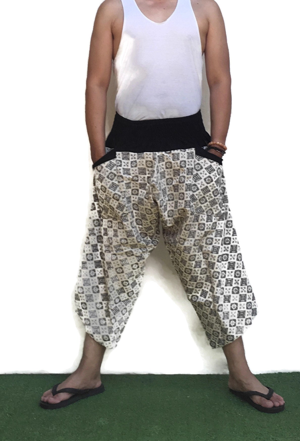 Samurai Pants Ninja Pants Men's Fashion Harem Pants Yoga Pants Wide Leg ...