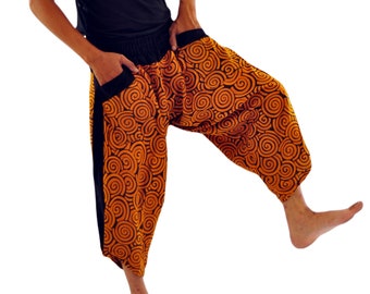 Cotton Harem Pants: Unisex Samurai Ninja Style Trousers