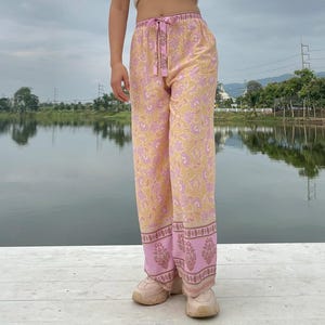 Boho Floral Palazzo Pants – High Waist Wide Leg Trousers
