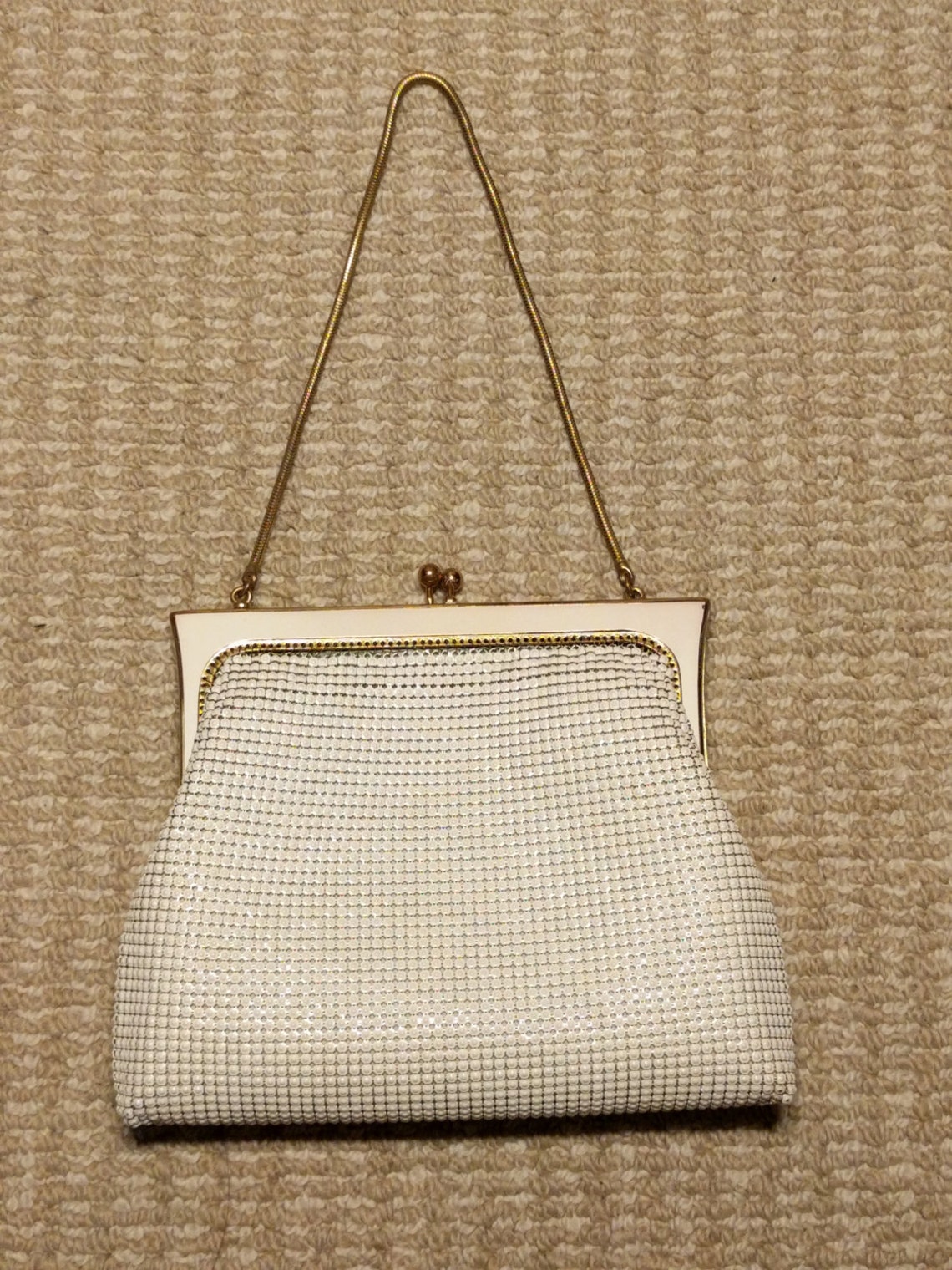 1970er Jahre Droton Creme Netz Abend Tasche Geldbörse | Etsy