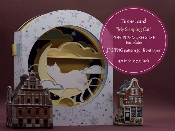 Download Tunnel Card Svg Papercut Template 3d Pop Up Card Svg Cute Animal Paper Cut Diy Home Decor 3d Layered Cards Sleeping Mouse Craft Patterns Pdf Craft Supplies Tools Kits How