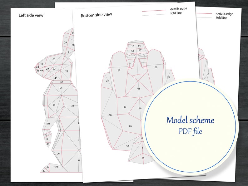 Papier-Modell PDF-Vorlage Osterhase Hase Papercraft | Etsy