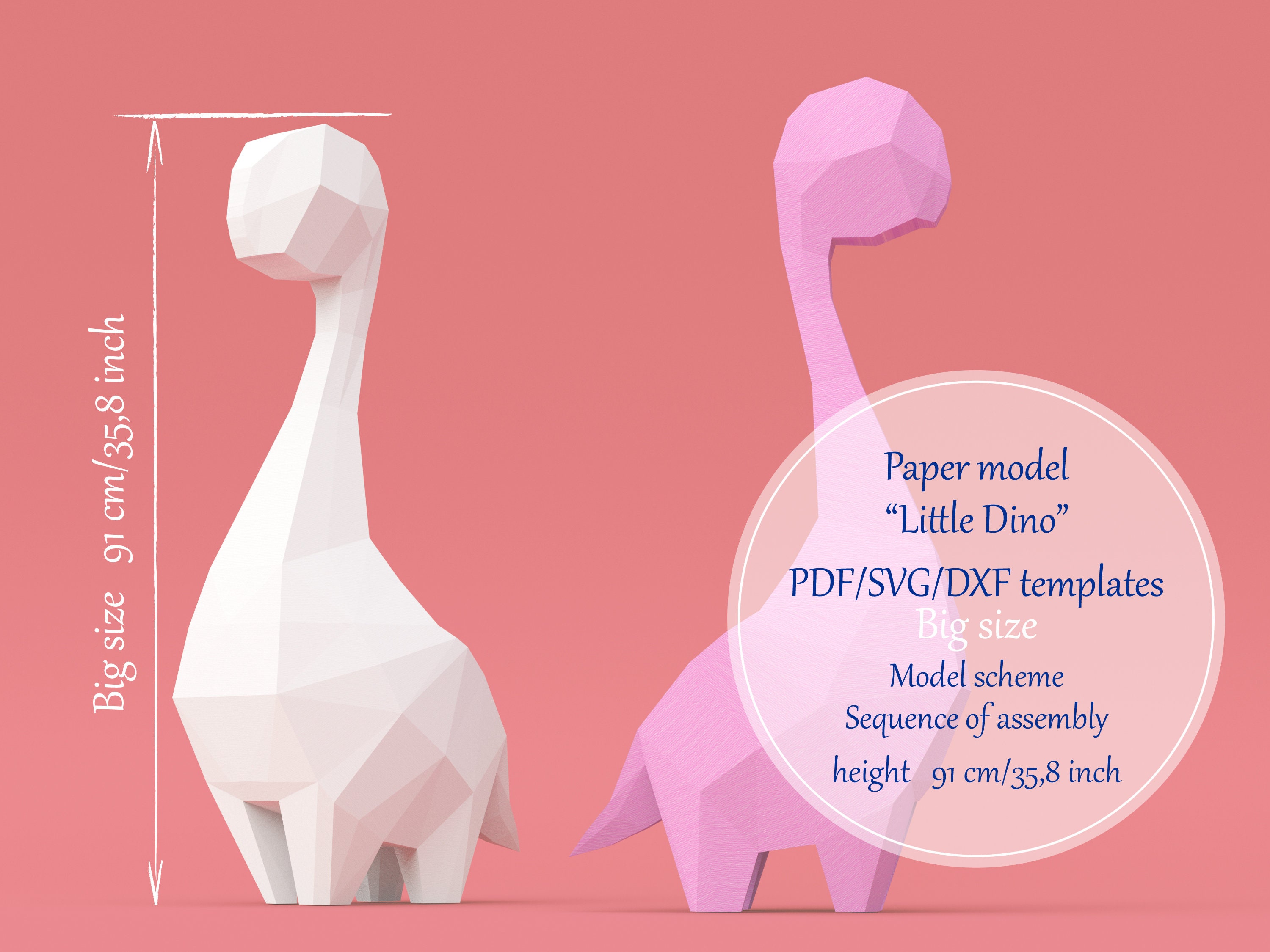 3d paper dinosaur template