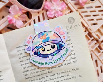 Holographic Military Kid Soldier Magnet Bookmark: Purple Up, Military Life, Booklover, Courage