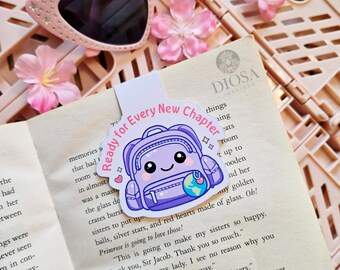 Military Kid Backpack Magnet Bookmark: Purple Up, Military Life, Booklover, Resilient