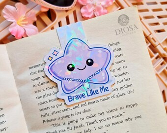 Holographic Military Kid Star Magnet Bookmark: Purple Up, Military Life, Booklover, Courage
