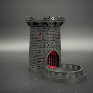 5&quot; Lighted Dice Tower and Tray with Interchangeable Tray or Stairs, Dungeons and Dragons, DnD, RPG, Pathfinder