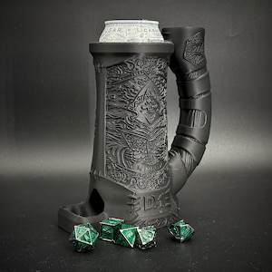 Dungeon Master 16oz Can Cozy and Dice Tower Combined! For Dungeons and Dragons, DnD, RPG, Pathfinder.