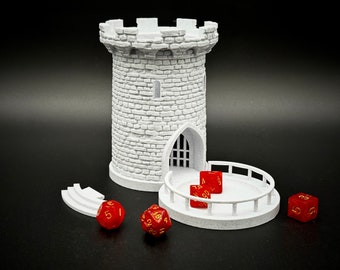 5" Castle Dice Tower, Dice Castle, Dice Roller, Dice Tray, Dungeons and Dragons, DnD, RPG, Pathfinder Stone Finish