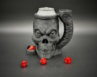 Skull Can Cozy and Dice Tower Combined! For Dungeons and Dragons, DnD, RPG, Pathfinder