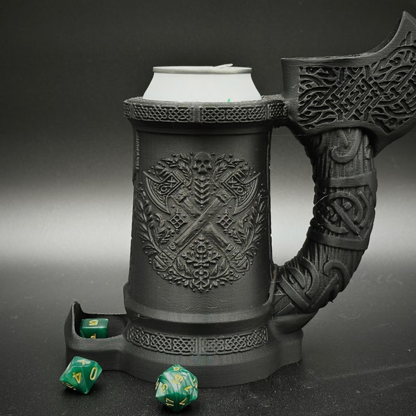 Ax Handle Can Cozy and Dice Tower Combined! For Dungeons and Dragons, DnD, RPG, Pathfinder.