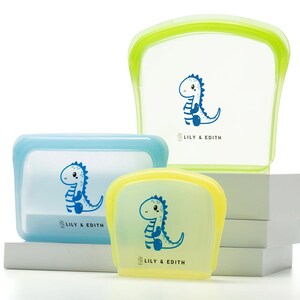 Reusable Silicone Bag On the Go 3-Pack | Dinosaur