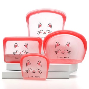Silicone Reusable Bag Starter Kit 4-Pack | Cat