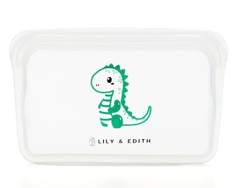 Kids Silicone Reusable Snack Bag｜Dinosaur