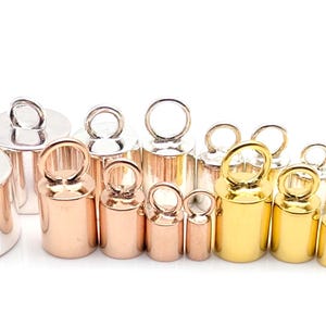 Sterlingzilveren koordeindkapjes: leren koorduiteinden, roségoudvermeil, geoxideerd (2-10 mm)