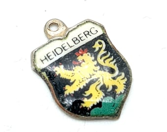 Vintage Heidelberg, Germany 800 Silver Souvenir Charm or Pendant, Hand Painted