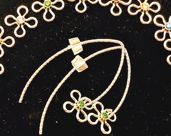 14k Gold Filled CZ Birthstone Flower Charm Dangle Earrings