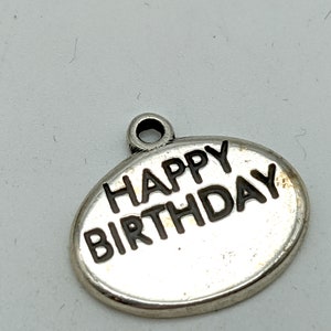Vintage Sterling Silver Happy Birthday Charm or Pendant
