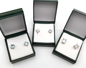 Sterling Silver CZ Stud Earrings - Old Stock