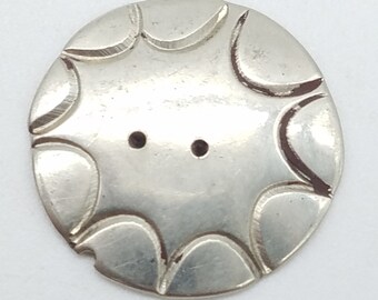 Sterling Silver Southwestern Style 20 Gauge  2-Hole Button - 15.3mm / 5/8" / 24L