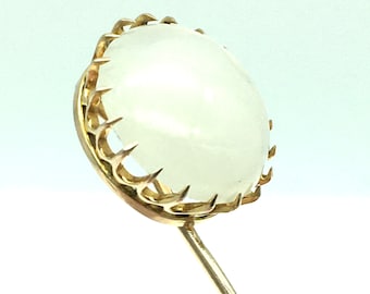 Antique 14K Gold & Moonstone Stick Pin