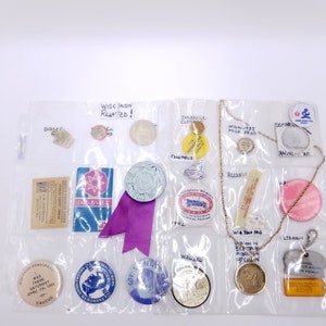 Vintage Wisconsin Memorabilia; Includes Buttons, Pins, Medallions, Stubs and More - 22 Pieces in Total