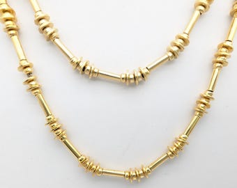 Set of 2 Vintage 18K Gold Plated Beaded Necklaces