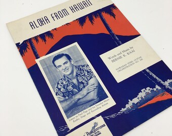 1941 Aloha From Hawaii Sheet Music for Steel Guitar by Bernie K. Kaai