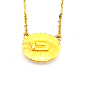 Vintage Avon Gold Tone & Black Enamel Star Flower Pendant Necklace 18 image 8