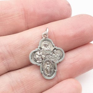 Vintage Sterling Silver Four-Way Cruciform Cross Pendant or Charm