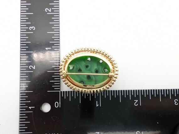 Broche Vintage Signée Napier - Perles De Verre Blanc, Métal Or Ajouré, Occasion