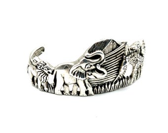 Kabana Sterling Silver Noah's Ark Storyteller Cuff Bracelet
