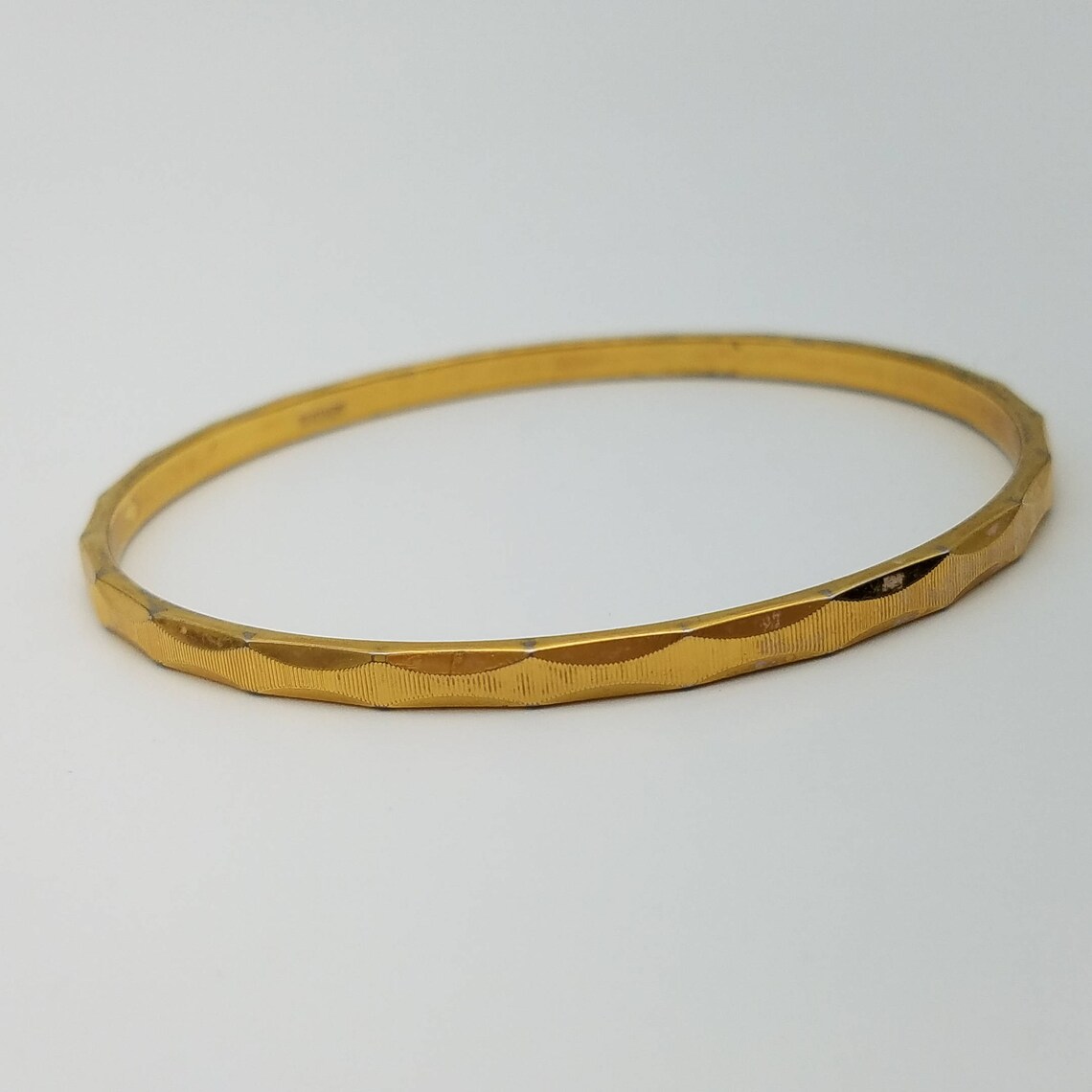 Vintage Gold Tone Bangle Bracelet Etsy
