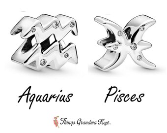Piccoli Ciondoli Segno Zodiacale In Argento Sterling 925 - Charm 2D Per