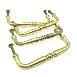 Lot of 4 Vintage Brass Drawer Pulls