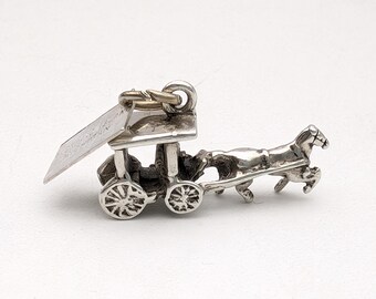 Vintage Sterling Silver Mackinac Island Michigan stagecoach Charm or Pendant