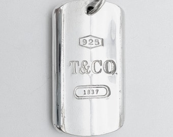 Vintage Sterling Silver Tiffany & Co. Dog Tag Pendant