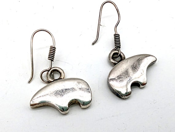 Vintage Sterling Silver Native Bear Pendant & Ear… - image 7
